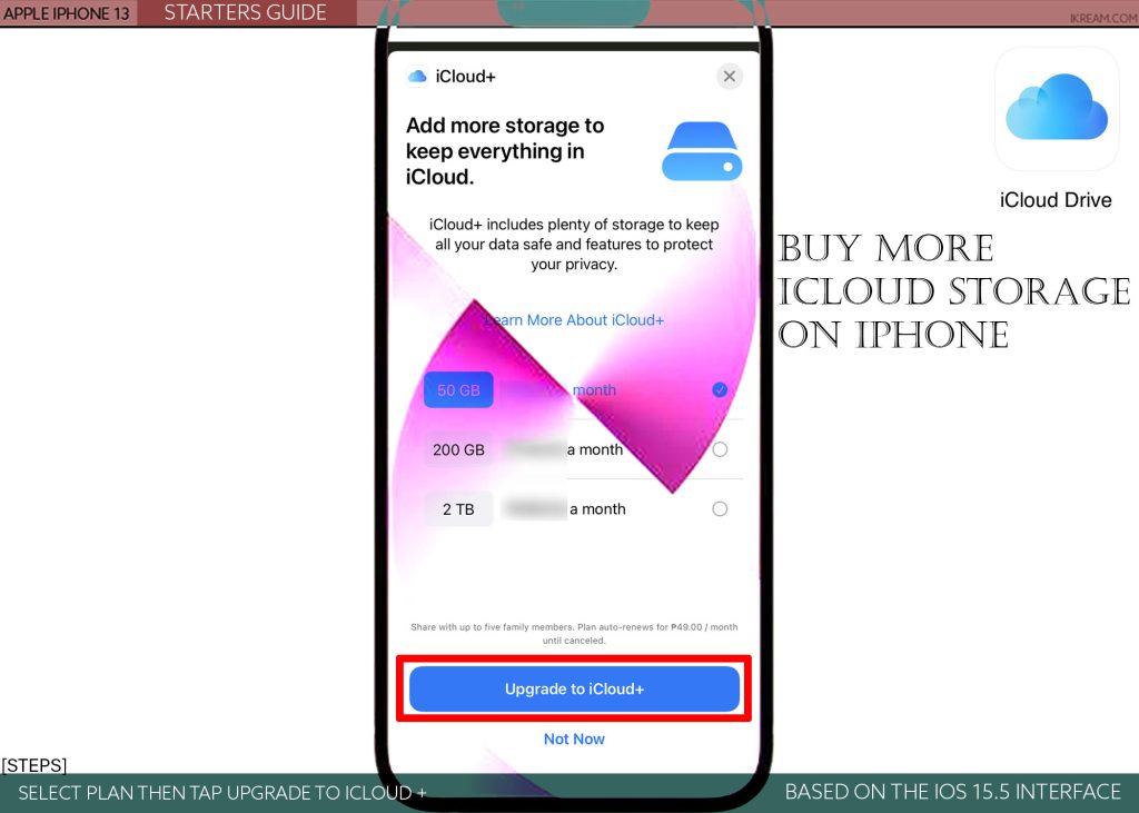 buy more icloud storage iphone13 UPGRADE
