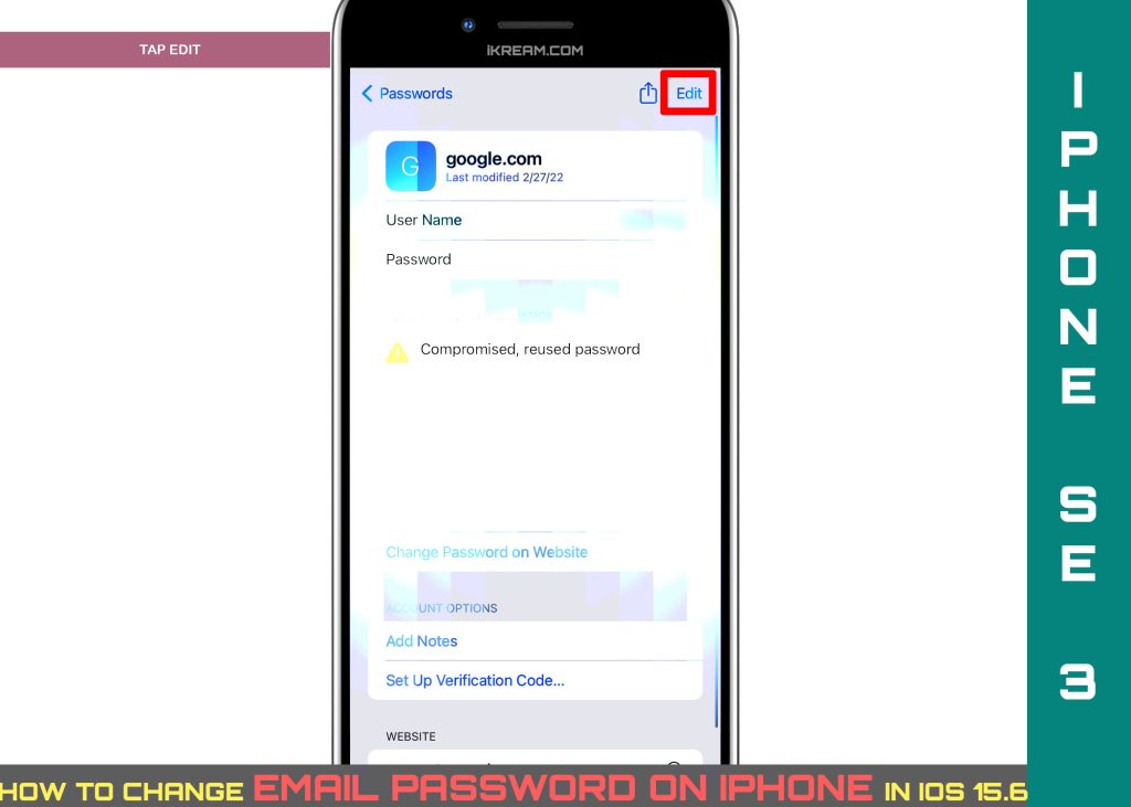 How to Access/Change Email Password on iPhone SE 2022 5 change email password iphone se3 EDIT
