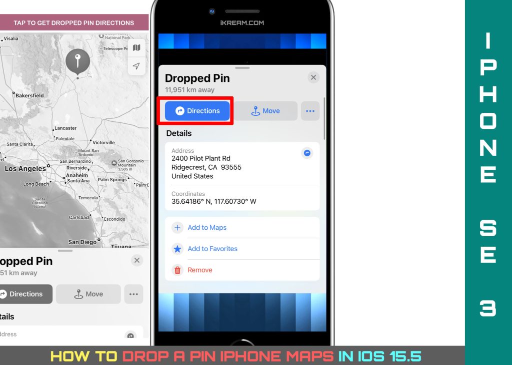 How to Drop a Pin on iPhone 5 drop a pin on iphone ios15 DIRECTION