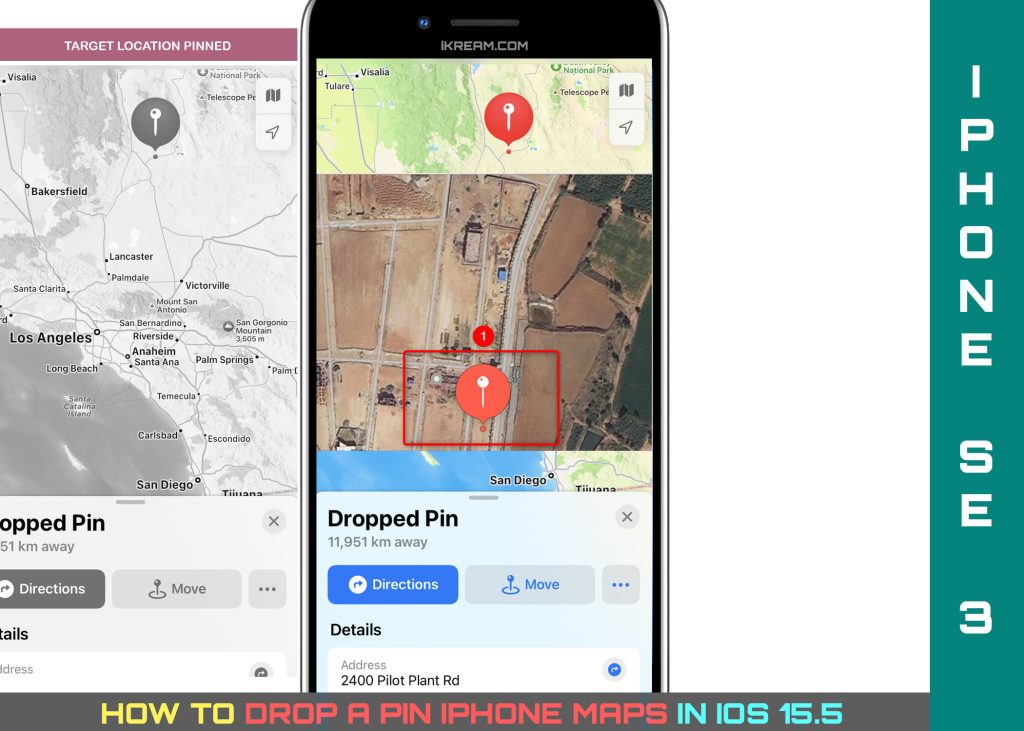 How to Drop a Pin on iPhone 4 drop a pin on iphone ios15 MARKED
