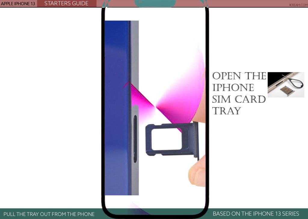 open iphone sim card tray PULL TRAY OUT