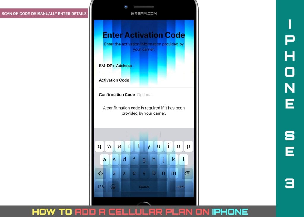 add cellular plan on iphone MANUAL