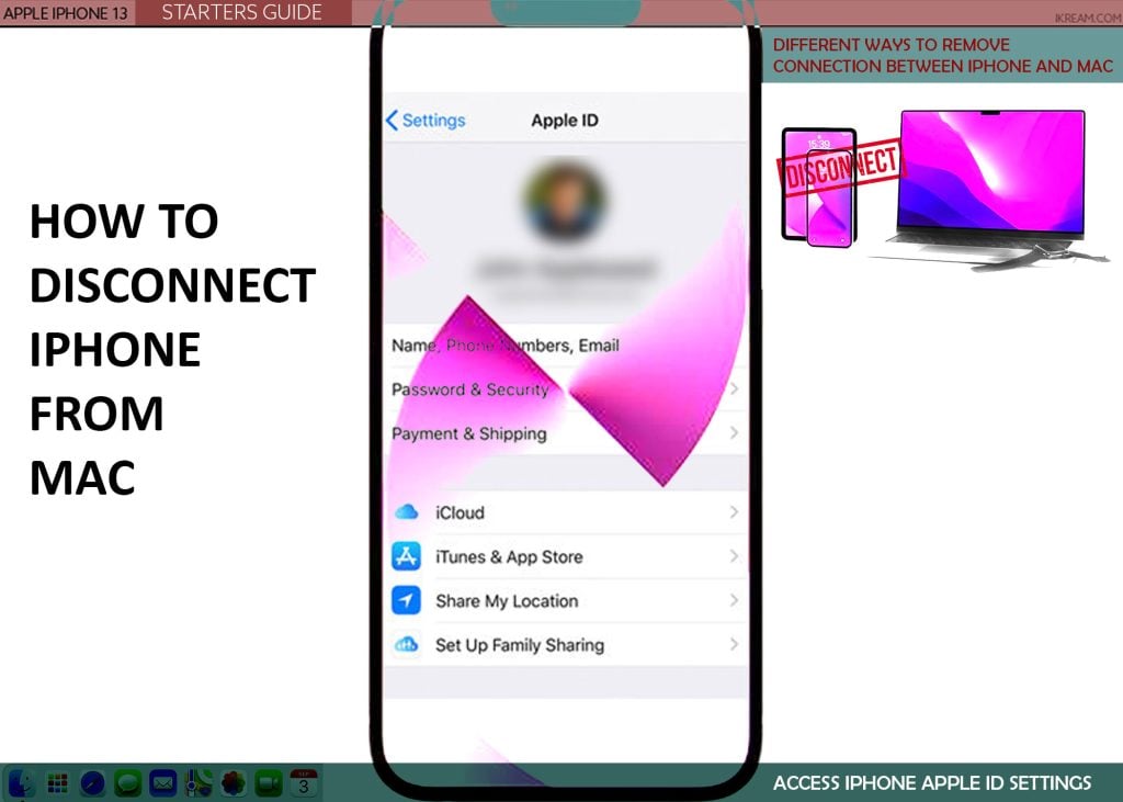 disconnect iphone from mac APPLE ID