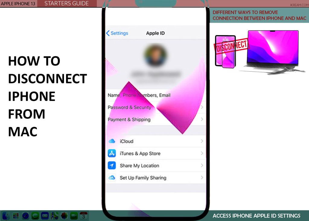 disconnect iphone from mac APPLE ID