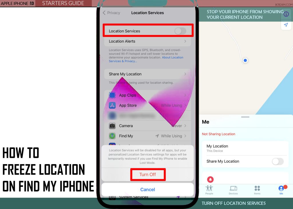 freeze location on find my iphone LS OFF