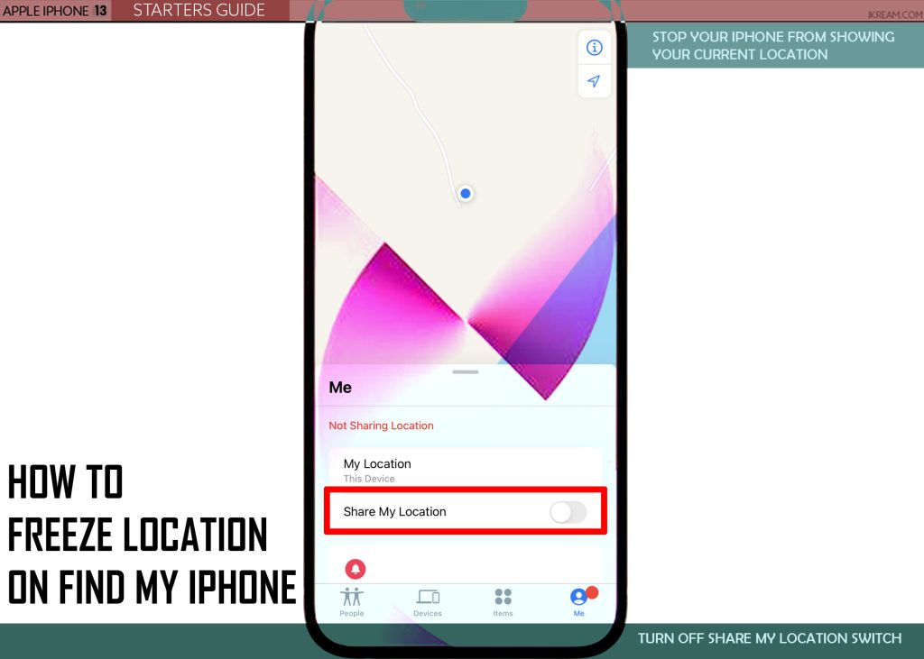 freeze location on find my iphone OFF