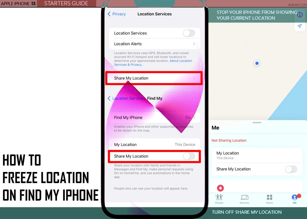 freeze location on find my iphone SML OFF