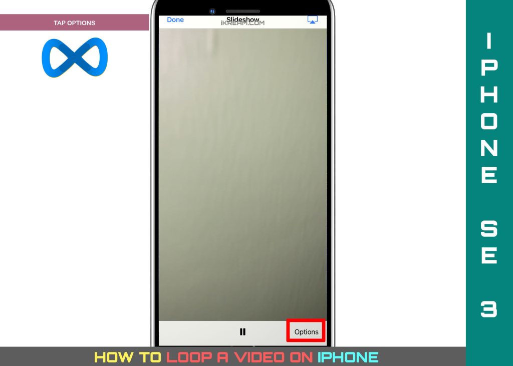 loop a video on iphone OPTIONS