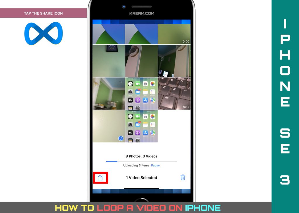 loop a video on iphone SHARE