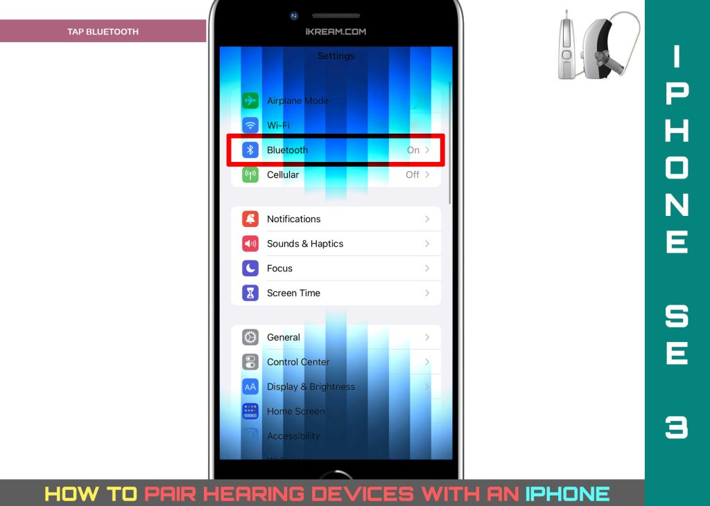 pair hearing devices with iphone BT