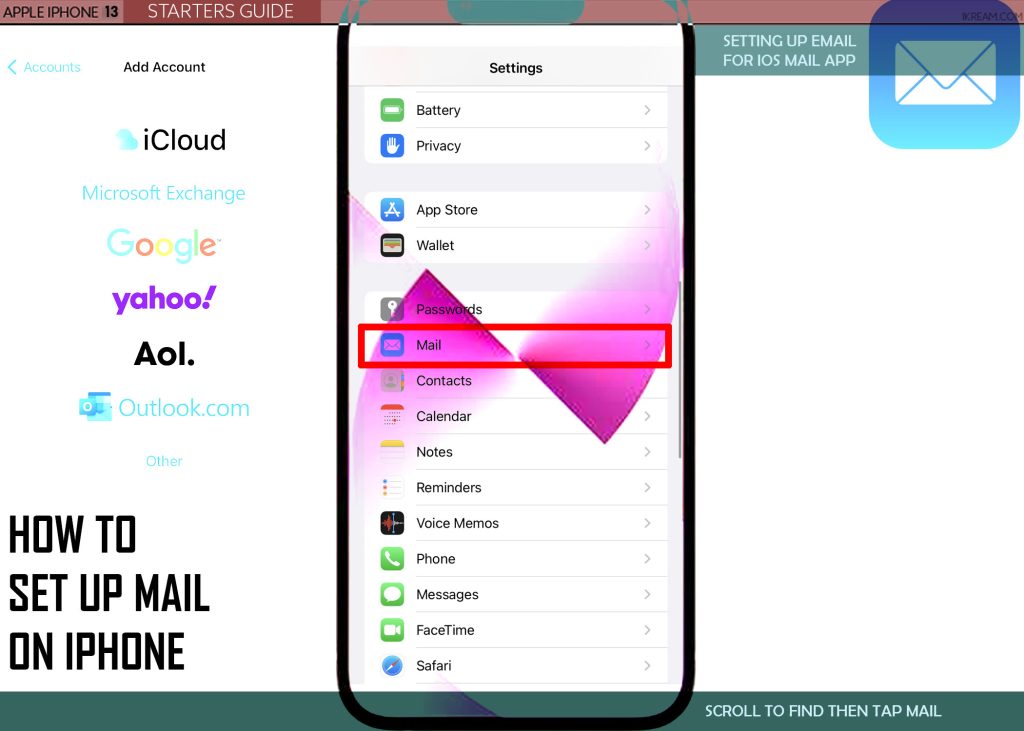 set mail on iphone