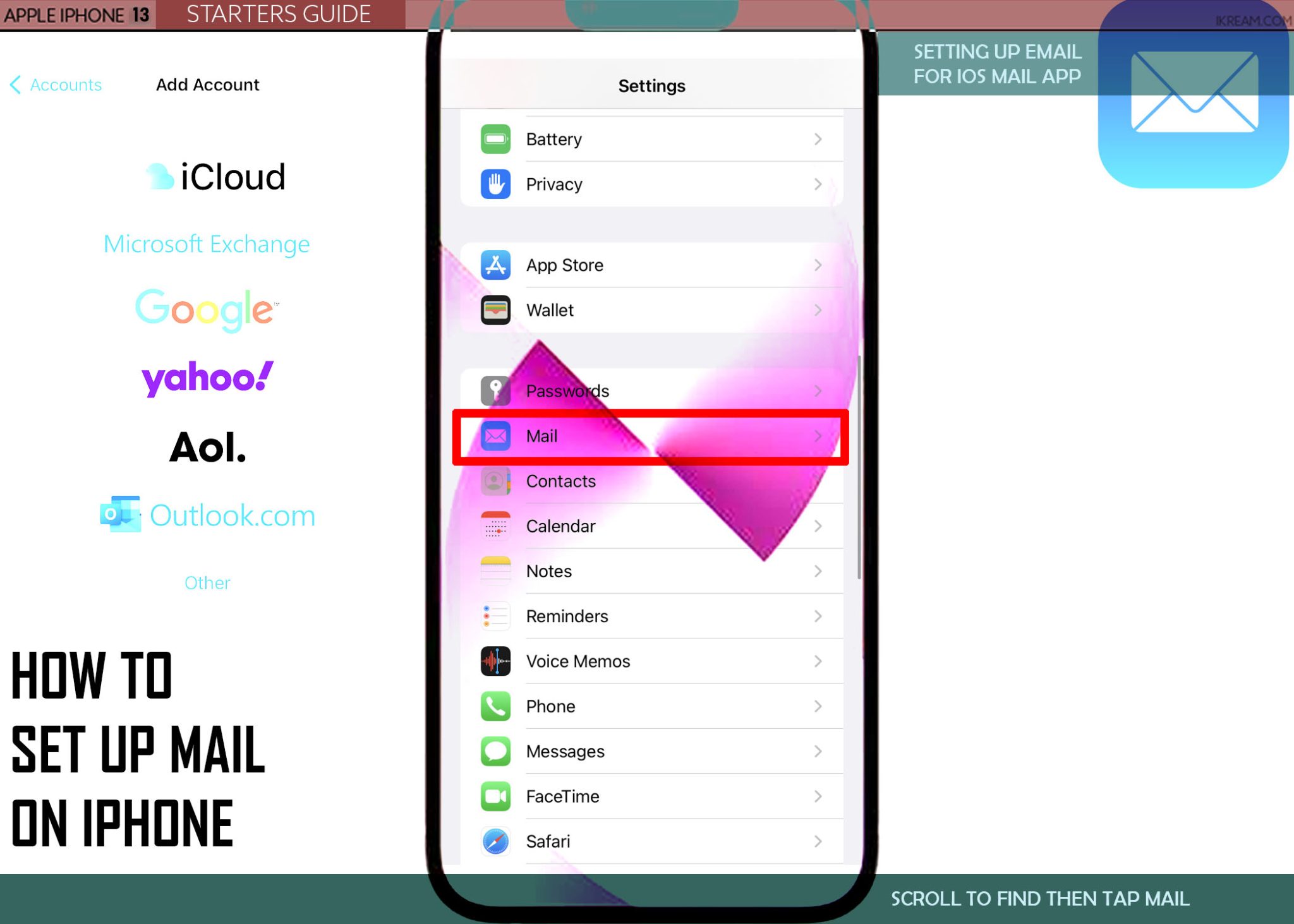 how do you set up mail on iphone 16