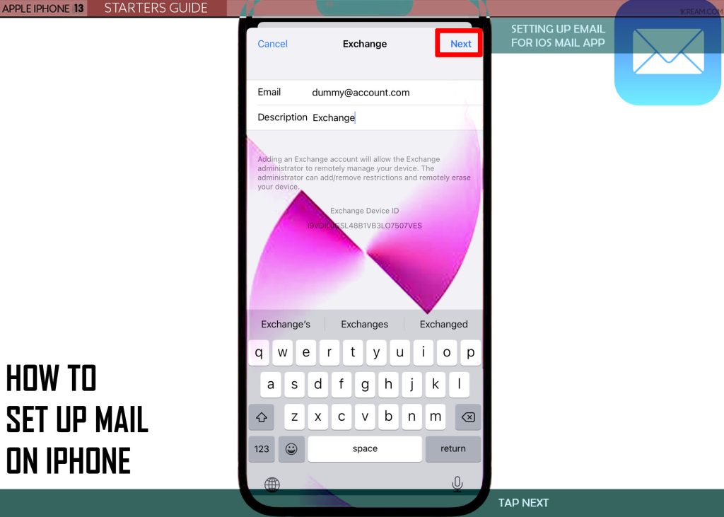set up mail on iphone NEXT