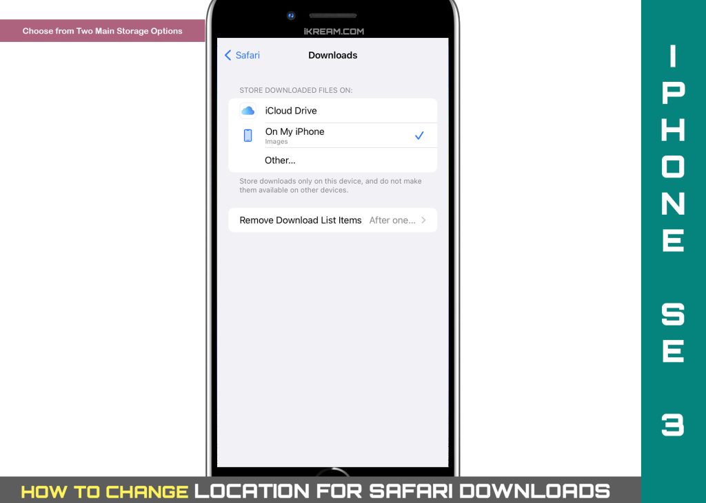 change safari download location on iphone se3 storage1