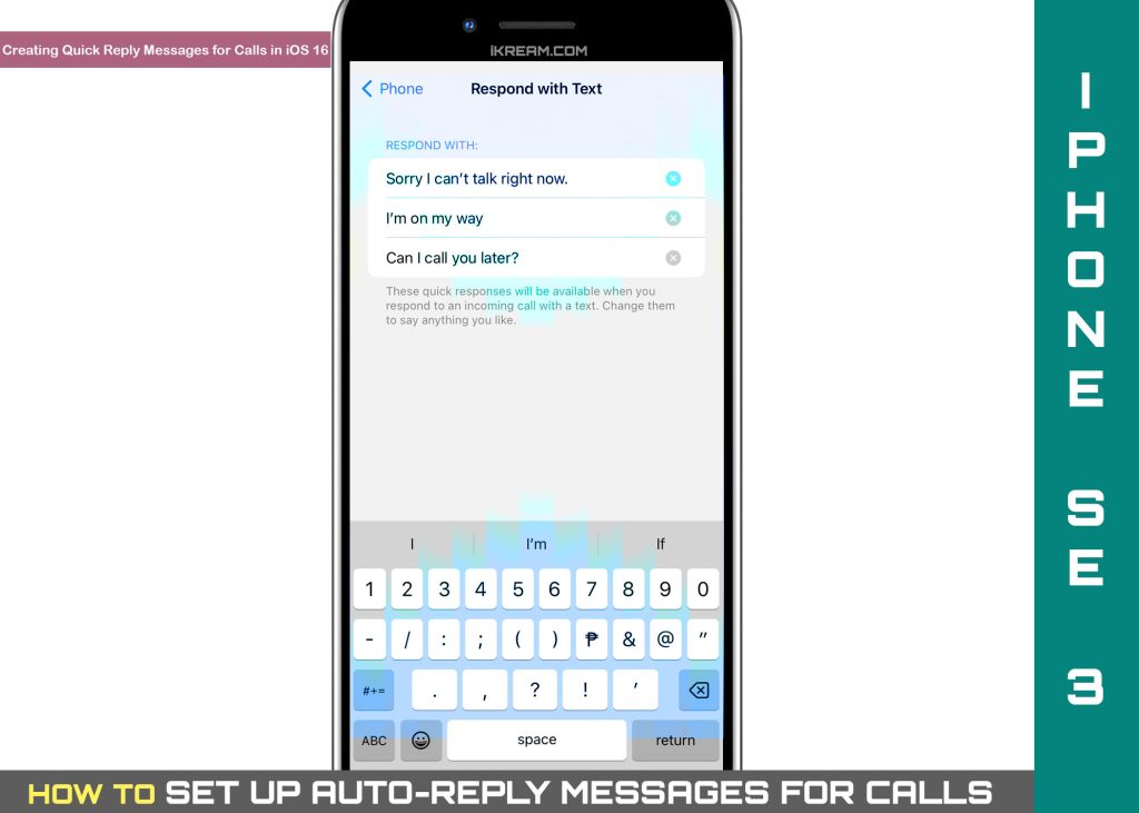 how to set up auto reply to phone calls on iphone