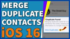delete merge duplicate contacts ios 16 10
