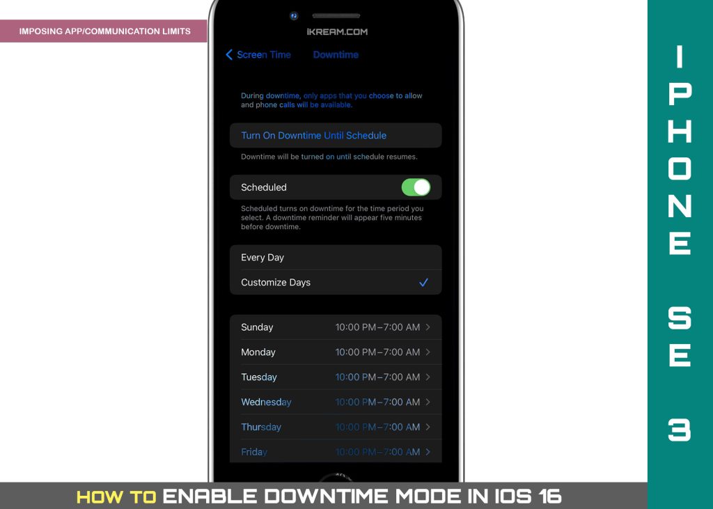 enbale downtime mode on iphone se3 featured