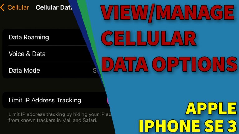 How to Manage Cellular Data Options on iPhone SE 3