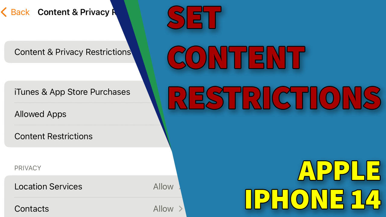 How to Set Content Restrictions on iPhone 14 iKream