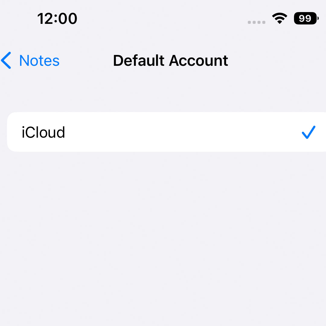 change default account iphone14 notes4