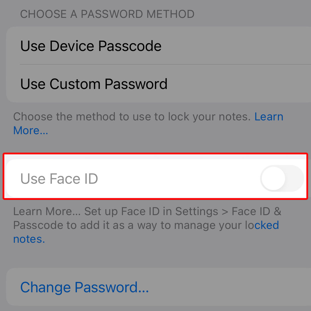 create custom password iphone14 Notes7