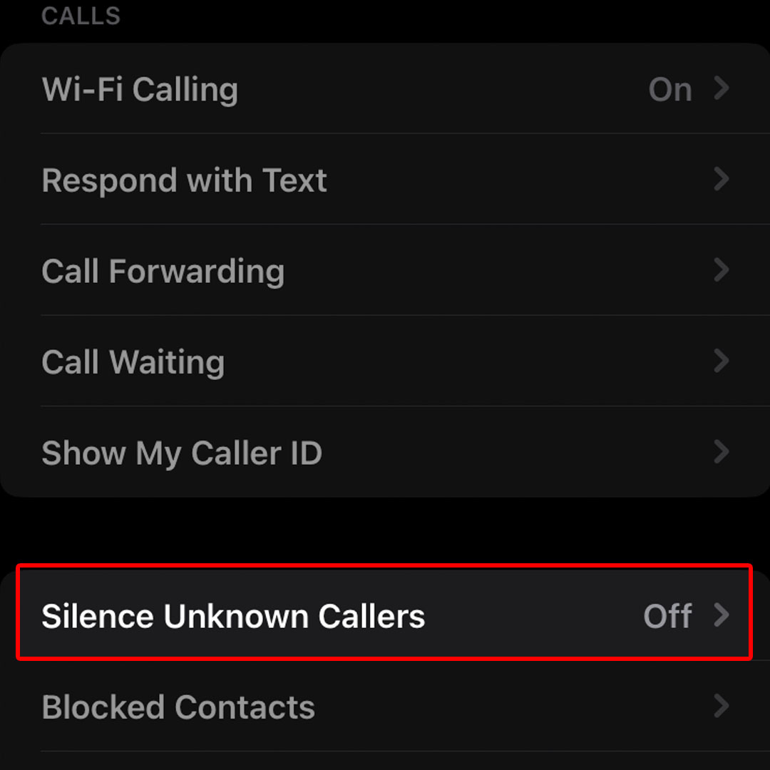 silece unknown callers iphone14 3