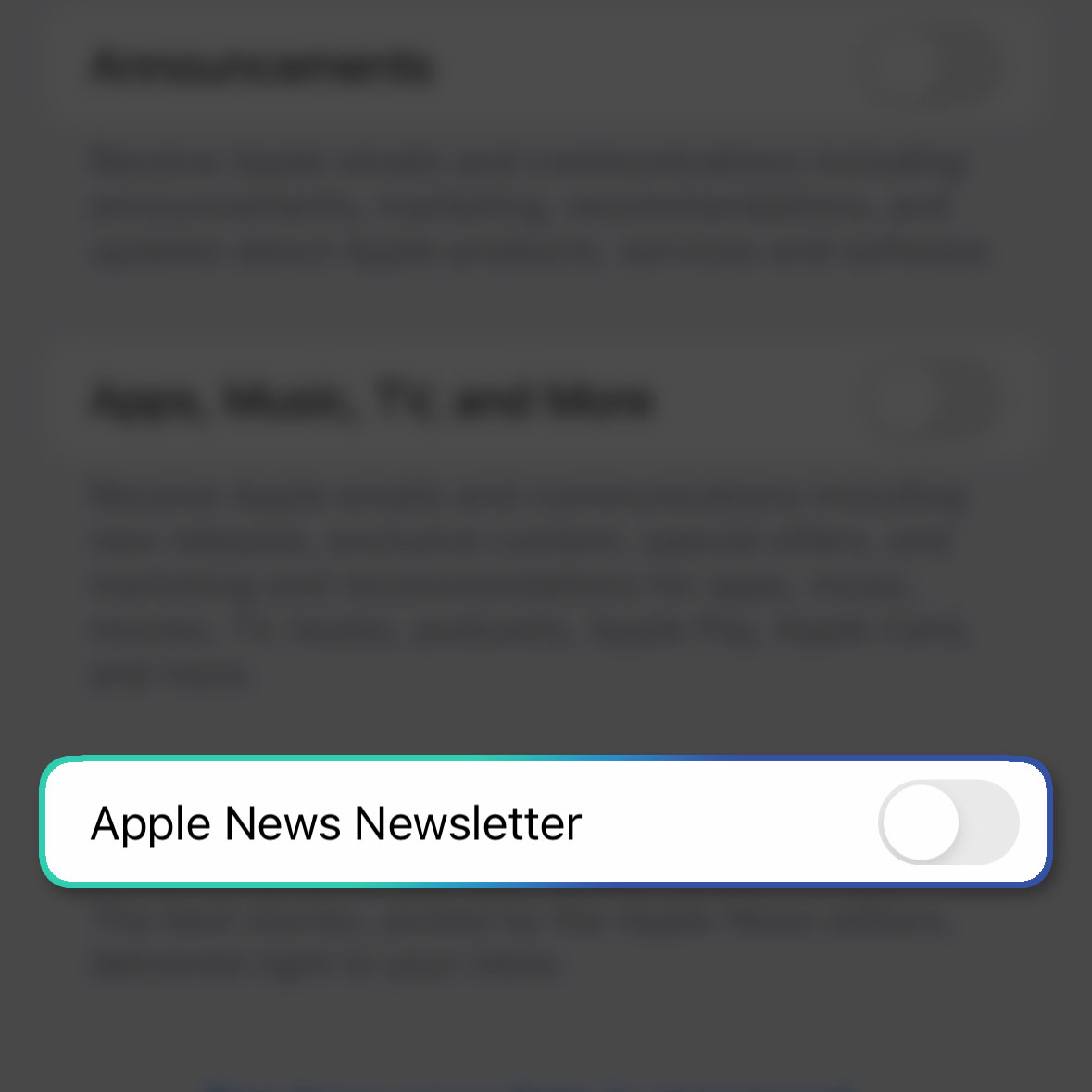 turn off apple marketing subscriptions ios 16 7