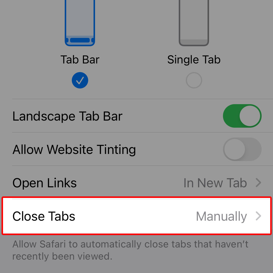 safari auto close tabs