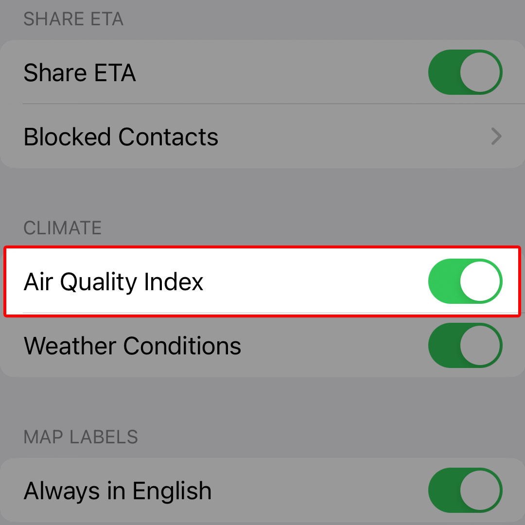 enable air quality index iphone14 weather 3