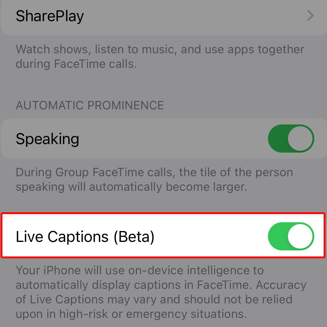 iphone14 facetime live captions4
