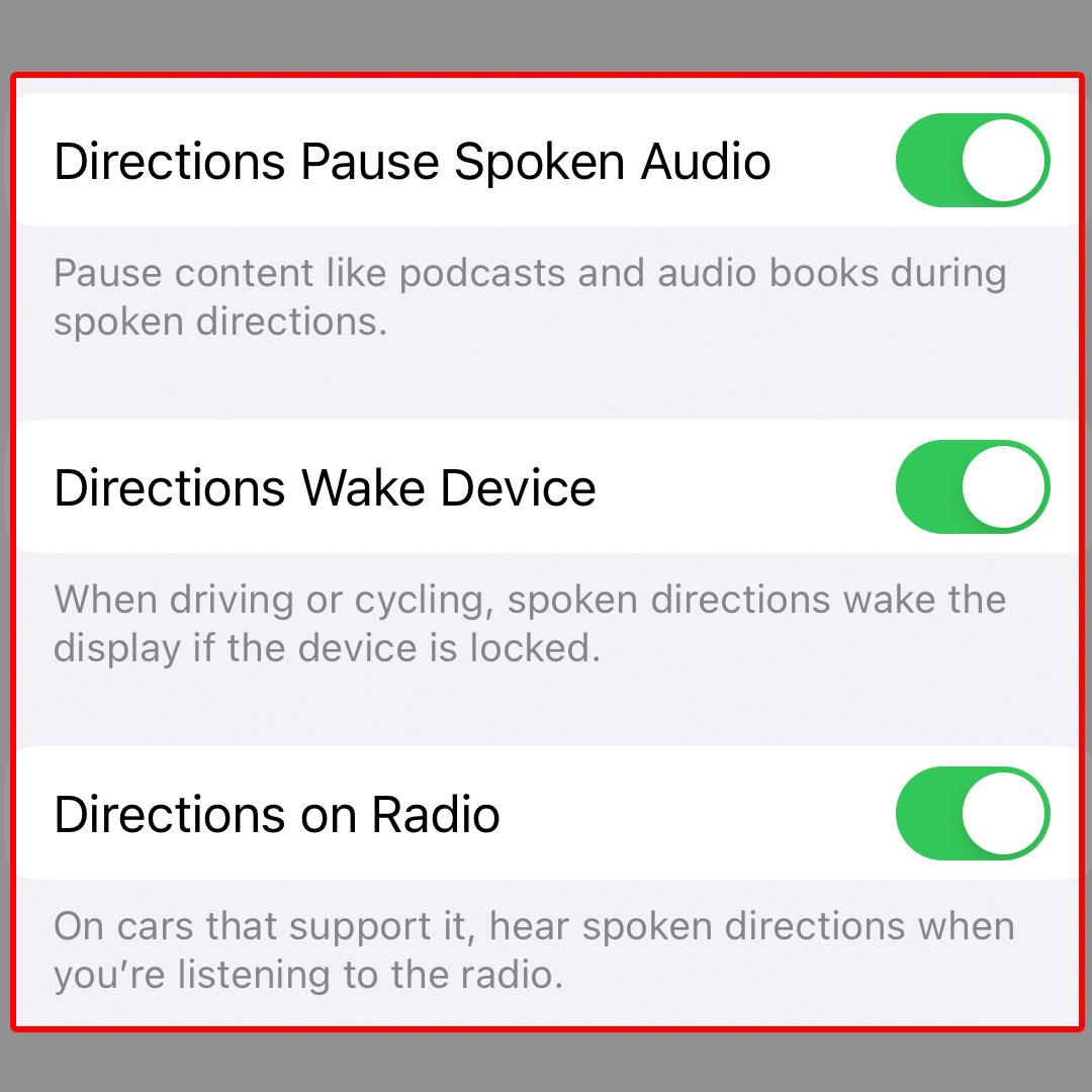 iphone14 maps spoken directions5