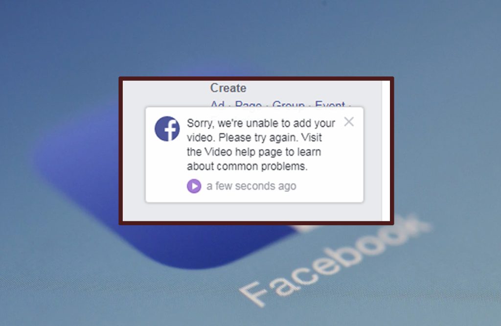 cannot upload video to facebook from iphone error