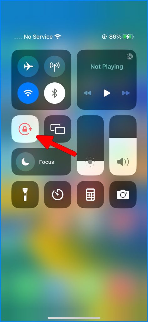 Tap the Screen Orientation lock icon