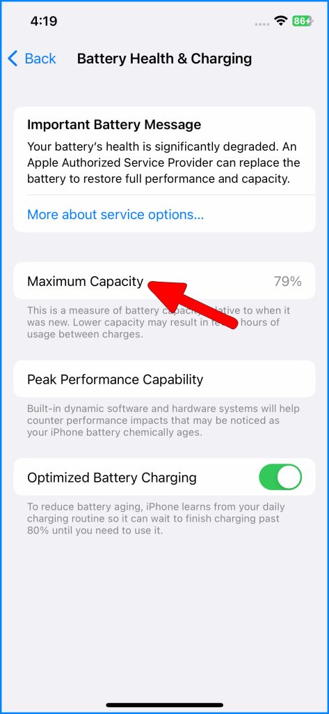 iPhone 14 Battery Maximum Capacity