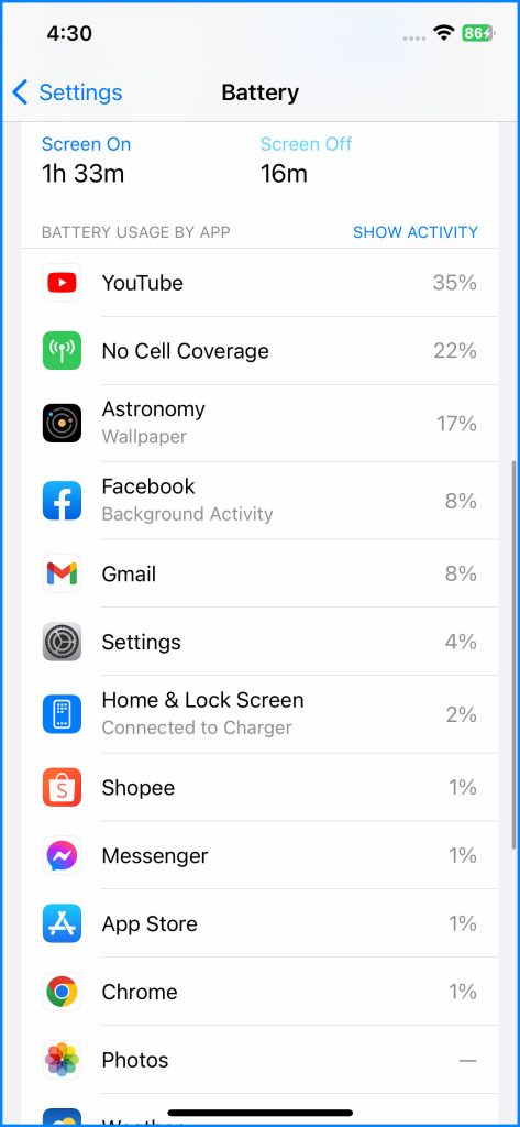 Battery Usage