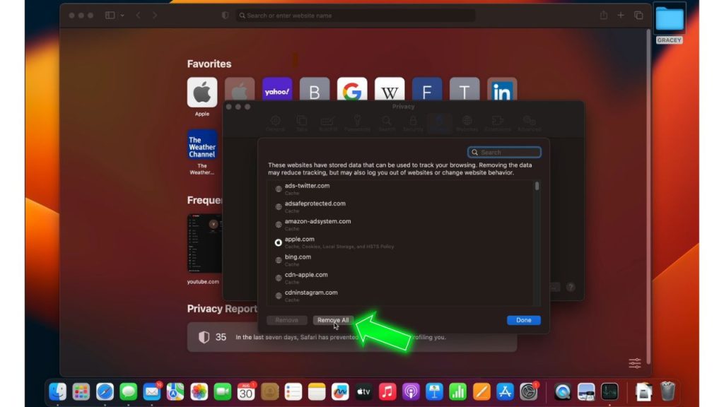 Clear Browser Cache on Safari