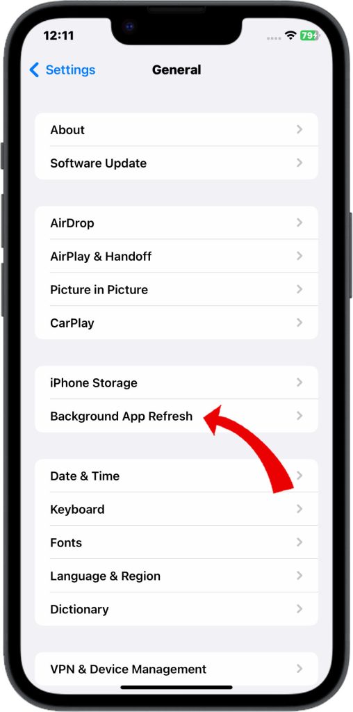 How to Resolve iPhone 14 Camera Freezing and Crashing 12 Tap Background App Refresh