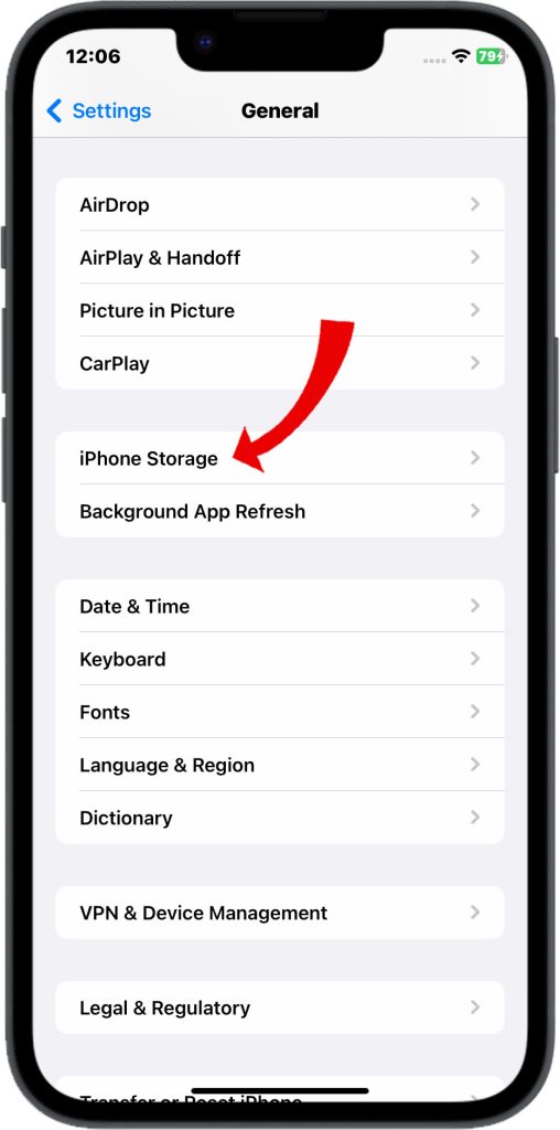 How to Resolve iPhone 14 Camera Freezing and Crashing 8 Tap iPhone Storage