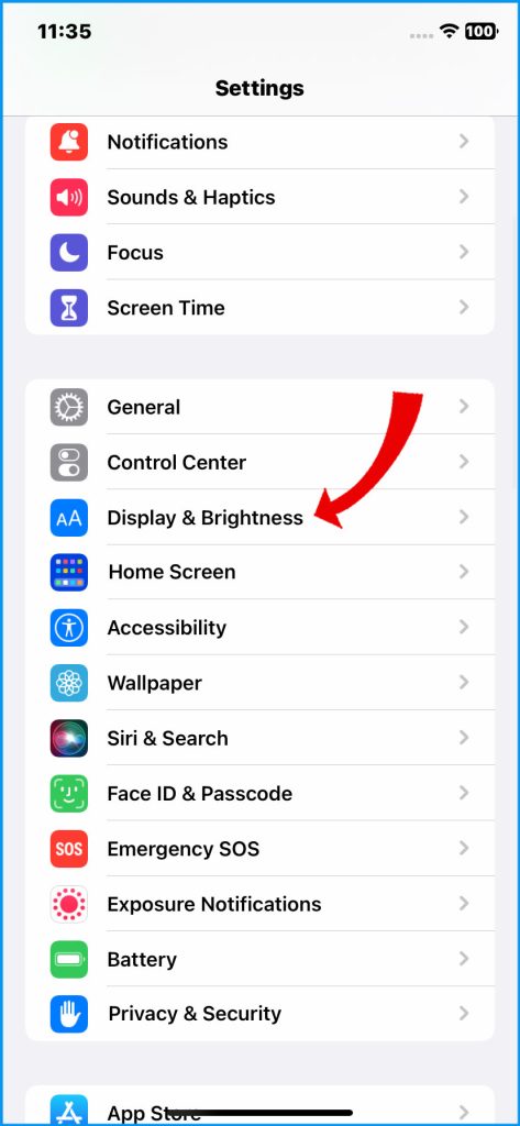 Tap Display & Brightness