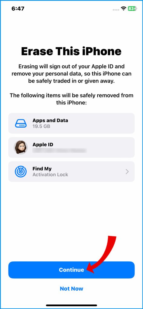 How to Resolve iPhone 14 Screen Flickering 12 Tap Continue
