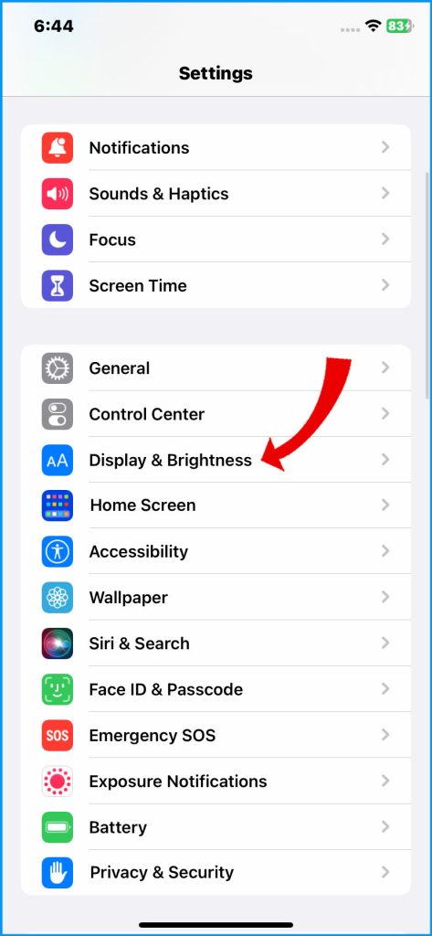 Tap Display & Brightness