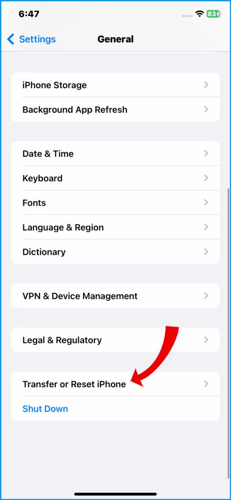 How to Resolve iPhone 14 Screen Flickering 10 Tap Transfer or Reset iPhone