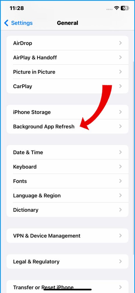 How to Fix iPhone 14 Screen Not Responding 3 Tap Background App Refresh