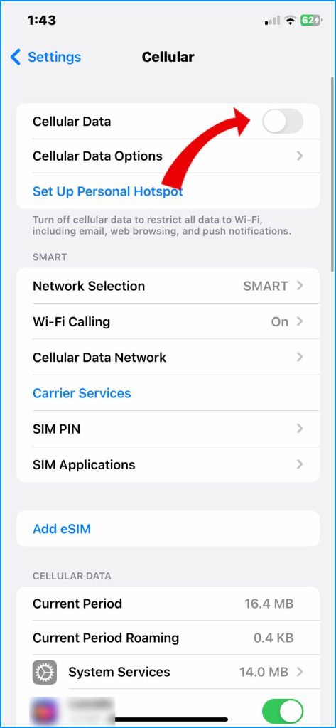 How to Fix iPhone 14 Battery Draining After Software Update 12 Turn off Cellular Data Personal Hotspot
