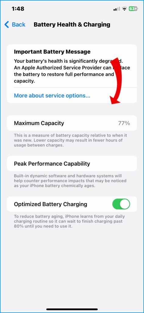 Verify Battery Health Details