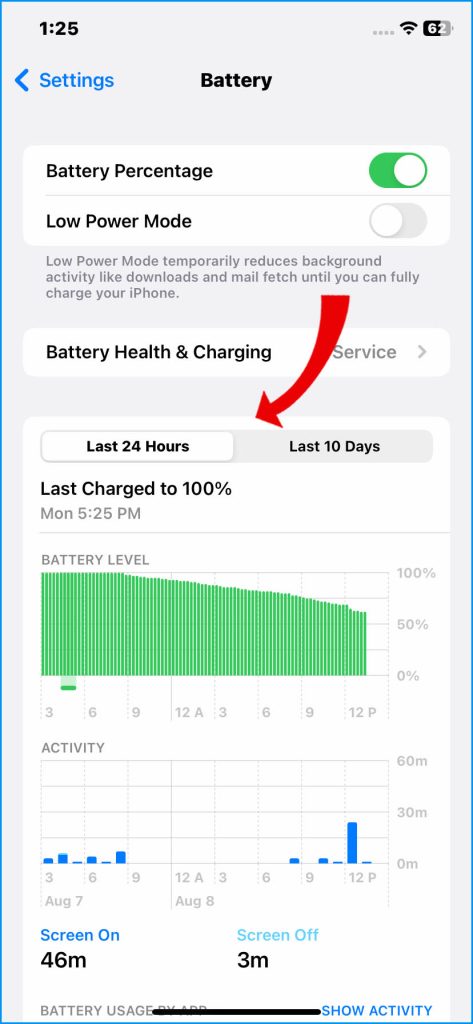 Monitor iPhone Battery