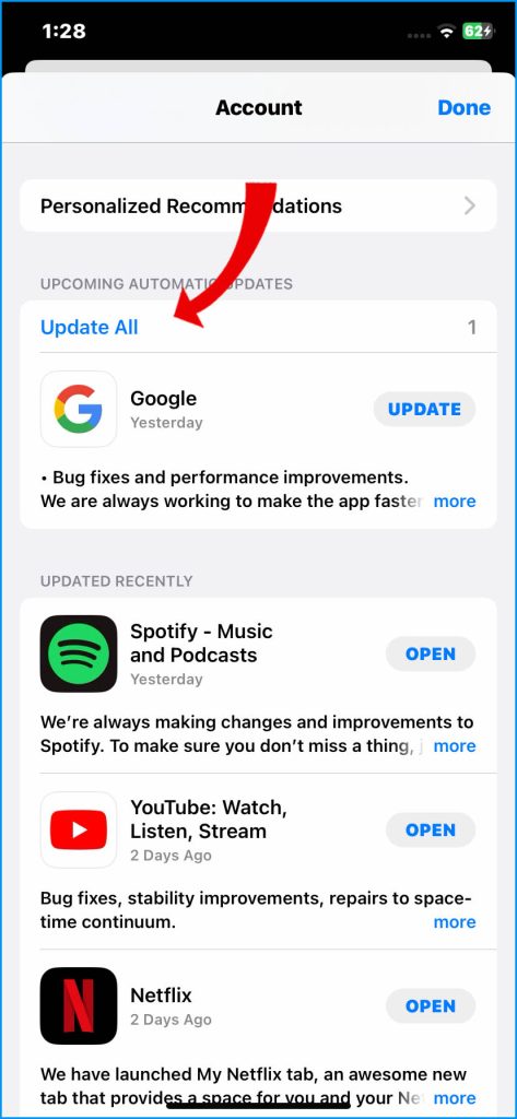 How to Fix iPhone 14 Battery Draining After Software Update 4 Tap Update All