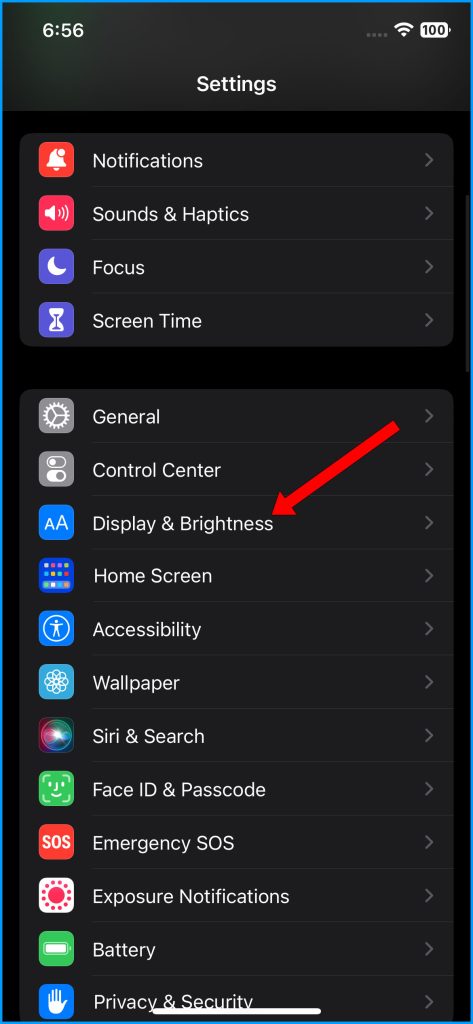 How to Fix iPhone 14 Battery Draining During Phone Calls 6 Tap Display & Brightness
