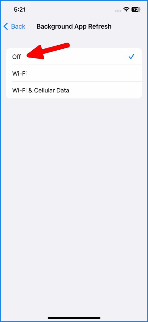 How to Fix An iPhone 14 Battery Draining in Standby 3 Choose Off