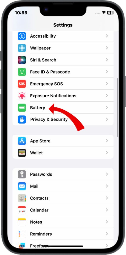 How to Troubleshoot iPhone 14 Display Backlight Issues 5 Tap Battery